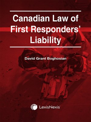 cover image of Canadian Law of First Responders' Liability